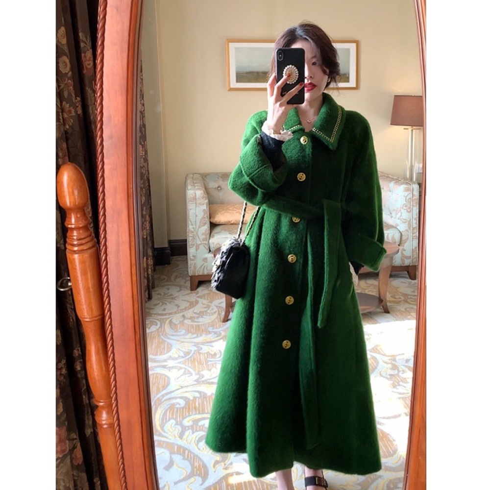 Emerald Green Wool Coat